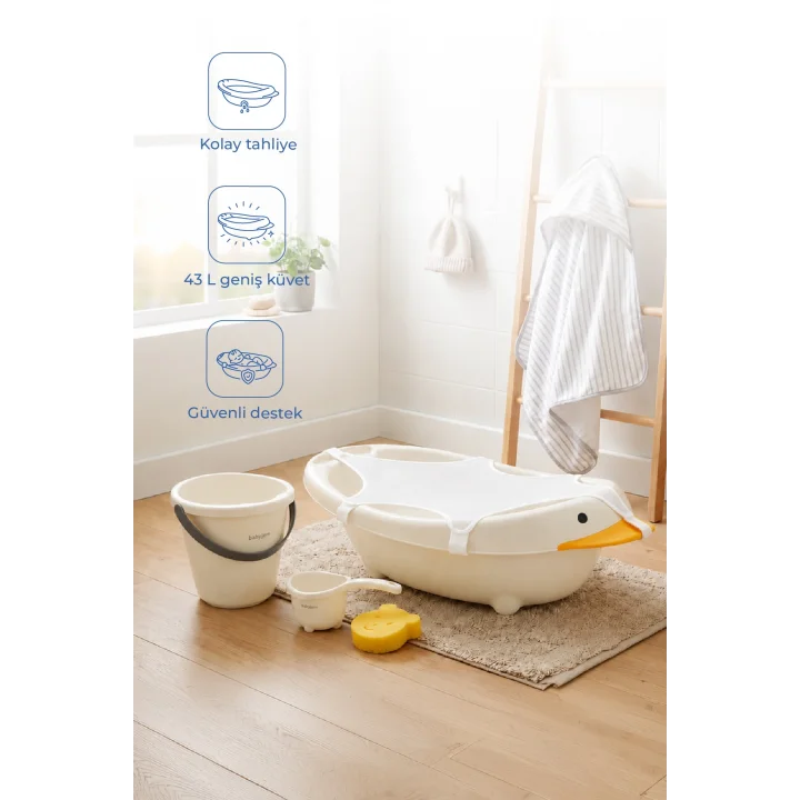 Babyjem Neşeli Ördek Banyo Seti 5 Parça Kum Beji