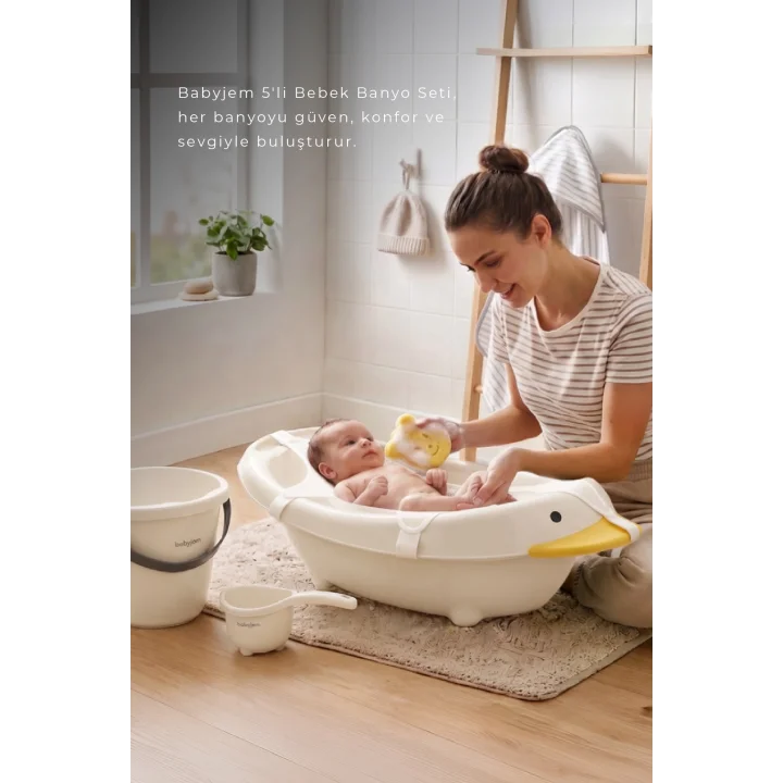 Babyjem Neşeli Ördek Banyo Seti 5 Parça Kum Beji