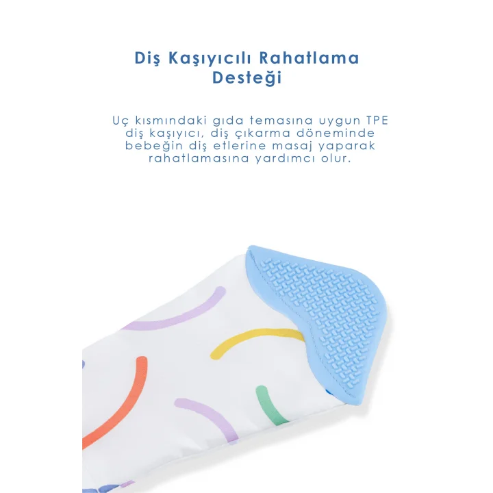 Babyjem Silikon Diş Kaşıyıcı Fular & Kravat Gülen Yüz Mavi