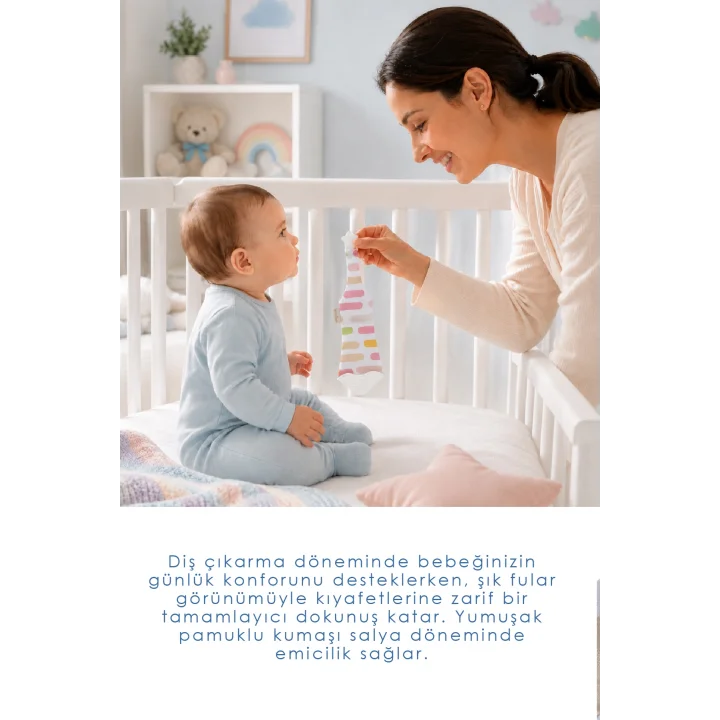 Babyjem Silikon Diş Kaşıyıcı Fular & Kravat Gülen Yüz Pembe