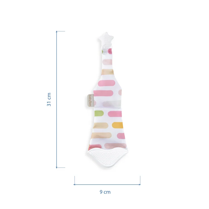 Babyjem Silikon Diş Kaşıyıcı Fular & Kravat Gülen Yüz Pembe