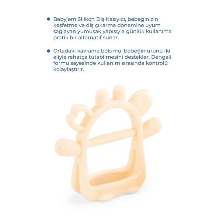 Babyjem Silikon Kolay Kavrama Diş Kaşıyıcı Ekru