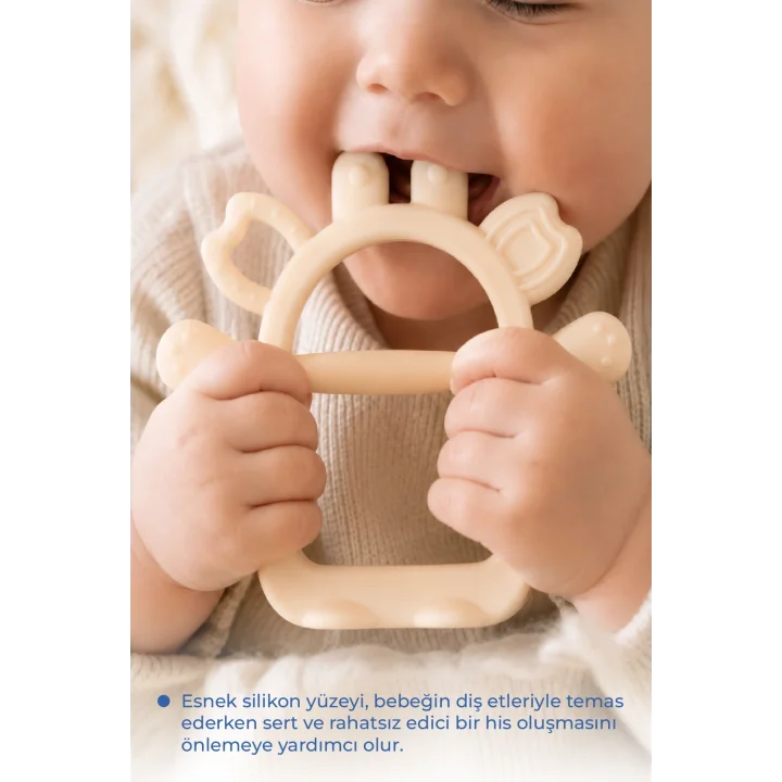 Babyjem Silikon Kolay Kavrama Diş Kaşıyıcı Ekru