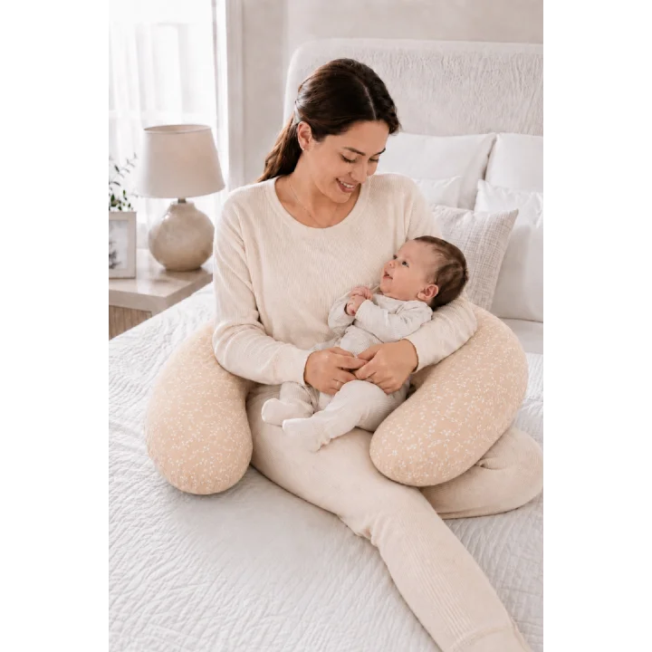 Babyjem Sırt Destekli Hamile Ve Emzirme Yastığı Somon Çiçek