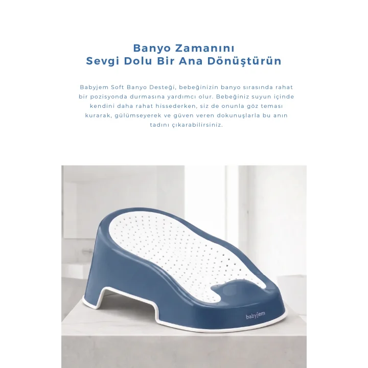 Babyjem Soft Banyo Desteği Bebek Yıkama Yardımcısı İndigo Mavi