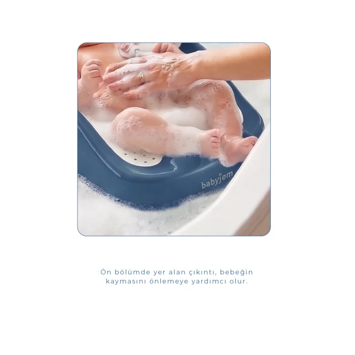 Babyjem Soft Banyo Desteği Bebek Yıkama Yardımcısı İndigo Mavi