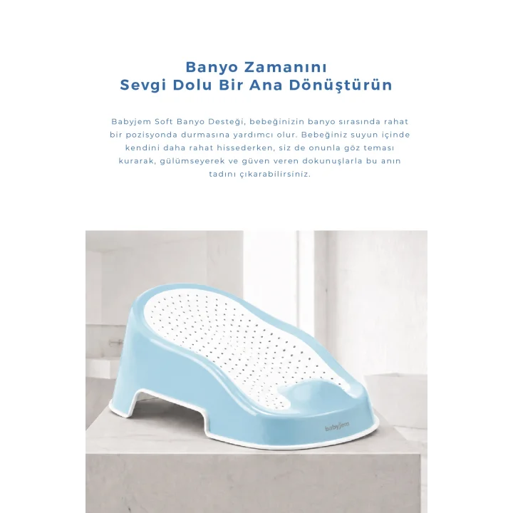 Babyjem Soft Banyo Desteği Bebek Yıkama Yardımcısı Soft Mavi