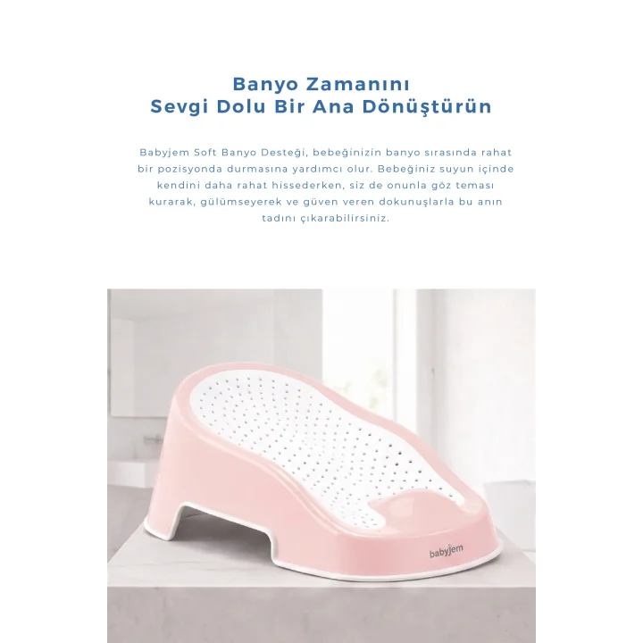 Babyjem Soft Banyo Desteği Bebek Yıkama Yardımcısı Soft Pembe