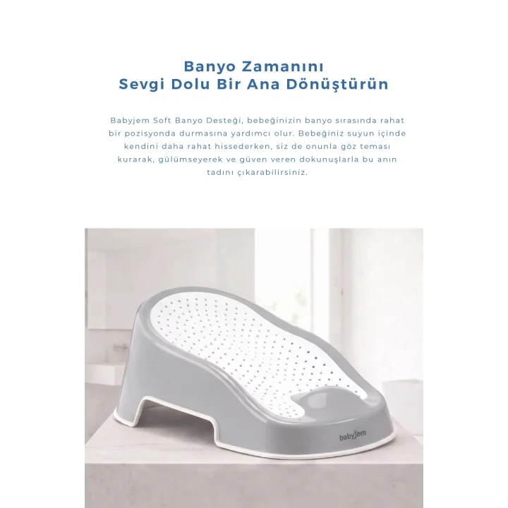Babyjem Soft Banyo Desteği Bebek Yıkama Yardmcısı Soft Gri