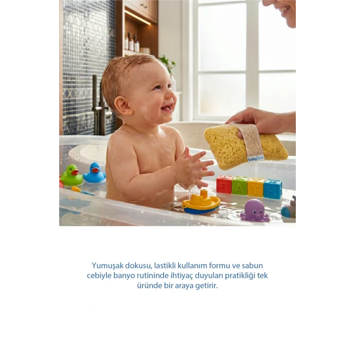 Babyjem Soft Lastikli Bebek Yıkama Banyo Süngeri