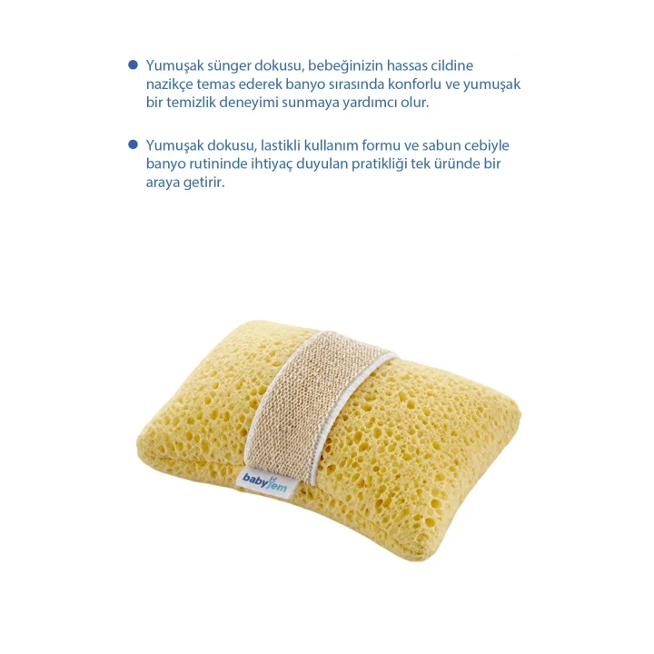Babyjem Soft Lastikli Bebek Yıkama Banyo Süngeri