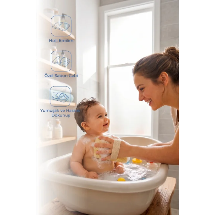 Babyjem Soft Lastikli Bebek Yıkama Banyo Süngeri