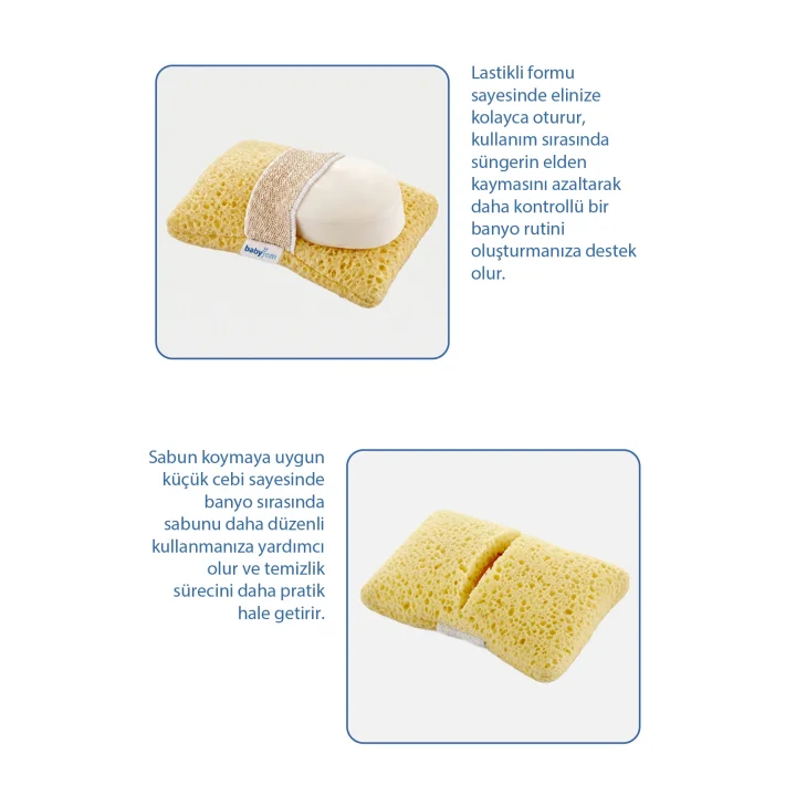Babyjem Soft Lastikli Bebek Yıkama Banyo Süngeri