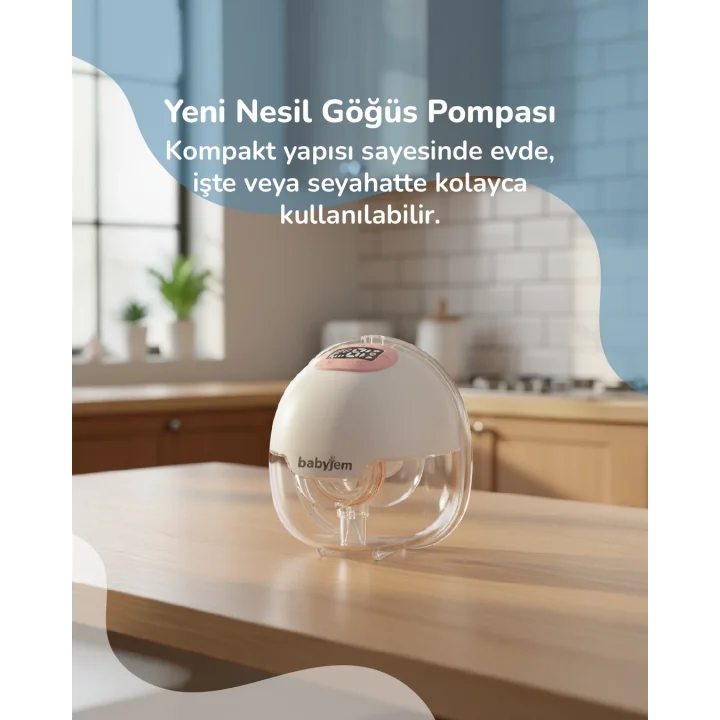 Babyjem Yeni Nesil Led Ekran Ultra Vakumlu Giyilebilir Göğüs & Süt Pompası