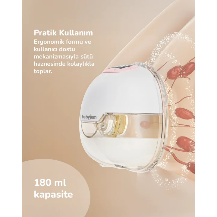 Babyjem Yeni Nesil Led Ekran Ultra Vakumlu Giyilebilir Göğüs & Süt Pompası