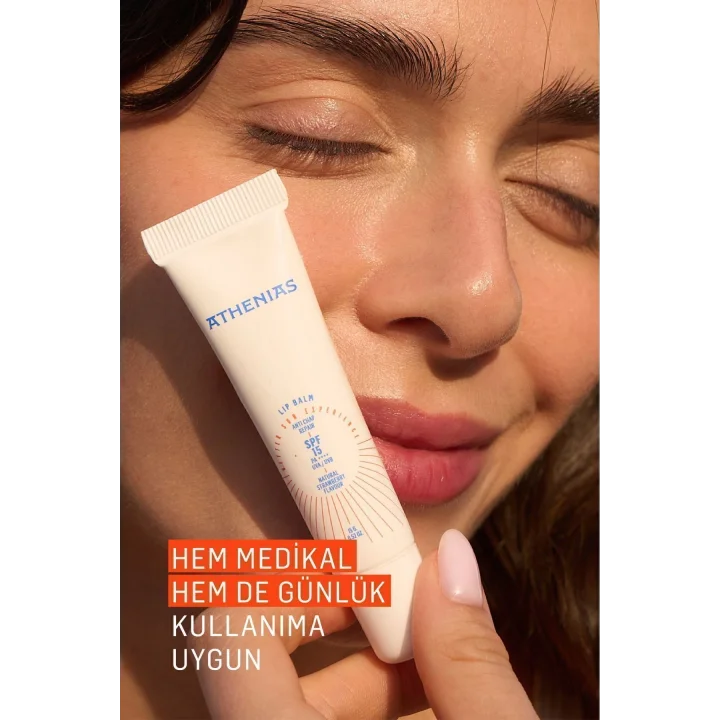 Athenias Lip Balm Anti Chap 15 gr Spf15 Organik Çilek Aromalı Dudak Bakımı Çatlak Karşıtı