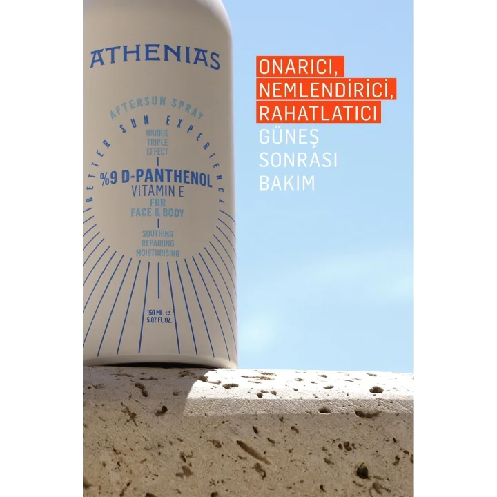 Athenias Panthenol Spray 150 ml Güneş Sonrası E vitamini ve Aloe Vera Kızarıklık Karşıtı Aftersun
