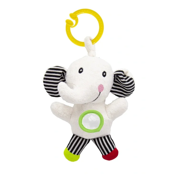 Babyjem Sevimli Arkadaşım Aynalı Titreşimli Fil Çıngırak Çizgili Desen