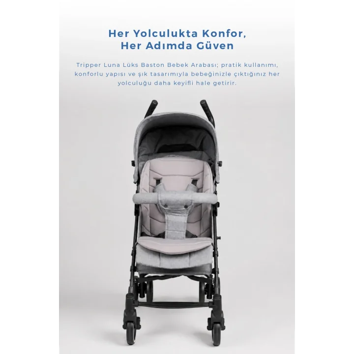 Tripper Molly Termal 4 Mevsim Yeni Nesil Baston Bebek Arabası Gri