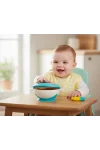 Babyjem Vakumlu Sabitlenebilir Kapaklı Mama Beslenme Tabağı Mavi (BPA İçermez)