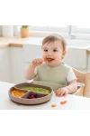 Babyjem Vakum Tabanlı Sabitlenebilir Silikon Tabak Latte