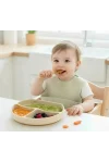 Babyjem Vakum Tabanlı Sabitlenebilir Silikon Tabak Ekru