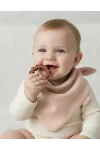 Babyjem Silikon Diş Kaşıyıcılı Müslin Mama Önlüğü Somon