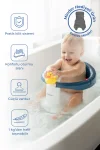 Babyjem Önden Açılır Banyo ve Mama Oturağı ve Hediye Minderli - 2  Li Set İndigo Mavi