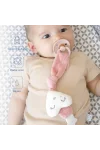 Babyjem Emzik Askısı Kalp Desen Gül Kurusu