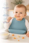 Babyjem Mini Silikon Mama Önlüğü Mint