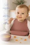 Babyjem Mini Silikon Mama Önlüğü Mocha