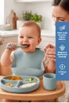 Babyjem Silikon Beslenme Seti Mint 4 Parça Hediye Seti