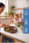 Babyjem Vakum Tabanlı Sabitlenebilir Silikon Tabak Mocha