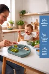 Babyjem Vakum Tabanlı Sabitlenebilir Silikon Tabak Yeşil