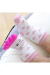 Babyjem Diş Kaşıyıcılı Havlu Bebek Çorabı Pembe