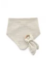 Babyjem Ahşap Diş Kaşıyıcılı Bürümcük Müslin Mama Önlüğü Ekru