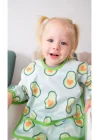 Babyjem Baskılı Blw Kollu Mama Önlüğü Avakado Desen