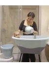 Babyjem Elegant Yenidoğan Ayaklı Bebek Banyo Küvet Seti Soft Mavi
