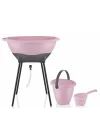 Babyjem Elegant Yenidoğan Ayaklı Bebek Banyo Küvet Seti Soft Pembe