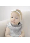 Babyjem Ahşap Diş Kaşıyıcılı Bürümcük Müslin Mama Önlüğü Gri