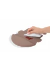 Babyjem Oval Hazneli Silikon Mama Önlüğü Latte