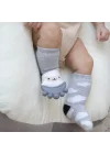 Babyjem Diş Kaşıyıcılı Havlu Bebek Çorabı Gri