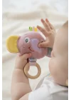 Babyjem Ahşap Halkalı Sevimli Fil Dişlik Gül Kurusu