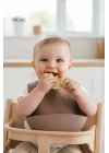 Babyjem Oval Hazneli Silikon Mama Önlüğü Latte