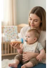 Babyjem Sıkmalı Kaşıklı Mama Biberonu Mavi