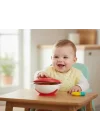 Babyjem Vakumlu Sabitlenebilir Kapaklı Mama Beslenme Tabağı Kırmızı (BPA İçermez)