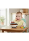 Babyjem Vakumlu Sabitlenebilir Kapaklı Mama Beslenme Tabağı Gri (BPA İçermez)