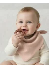 Babyjem Silikon Diş Kaşıyıcılı Müslin Mama Önlüğü Somon