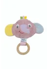 Babyjem Ahşap Halkalı Sevimli Fil Dişlik Gül Kurusu