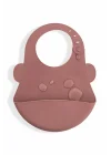 Babyjem Oval Hazneli Silikon Mama Önlüğü Mocha